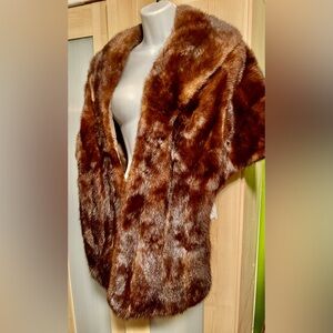 ❣️Robert-Liebes San Francisco❣️Mink Stole Shawl Wrap Collar Brown